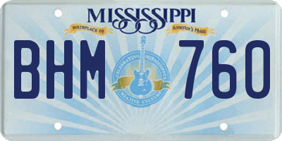 MS license plate BHM760