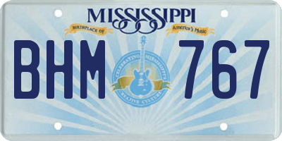 MS license plate BHM767