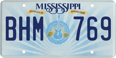 MS license plate BHM769