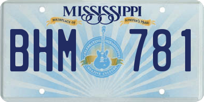 MS license plate BHM781