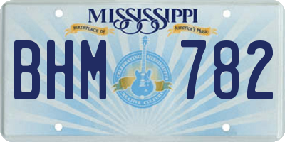 MS license plate BHM782