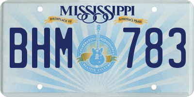 MS license plate BHM783