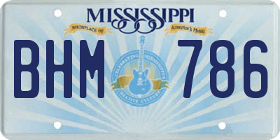 MS license plate BHM786