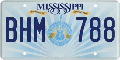 MS license plate BHM788