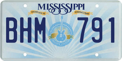 MS license plate BHM791