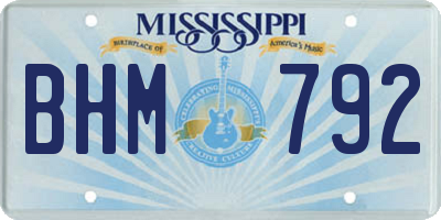 MS license plate BHM792