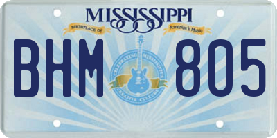 MS license plate BHM805