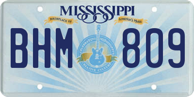 MS license plate BHM809