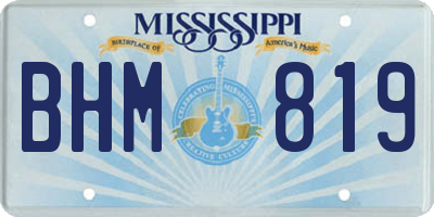 MS license plate BHM819