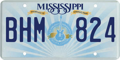 MS license plate BHM824