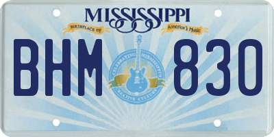 MS license plate BHM830