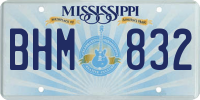 MS license plate BHM832