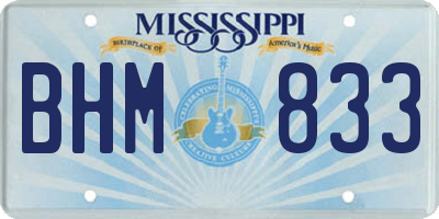 MS license plate BHM833