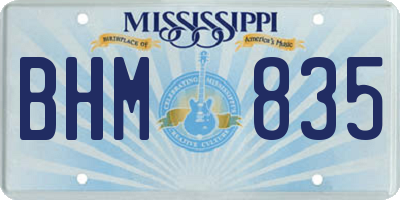 MS license plate BHM835