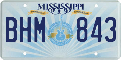 MS license plate BHM843
