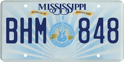 MS license plate BHM848