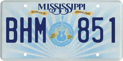 MS license plate BHM851