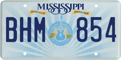MS license plate BHM854