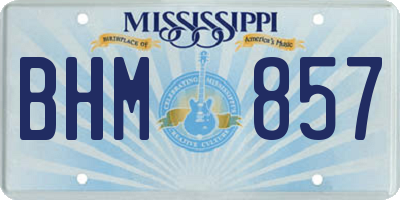 MS license plate BHM857