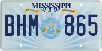 MS license plate BHM865
