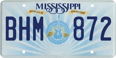 MS license plate BHM872