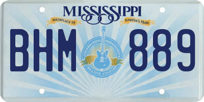 MS license plate BHM889