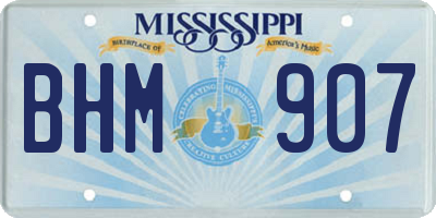 MS license plate BHM907
