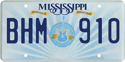 MS license plate BHM910