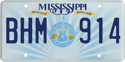 MS license plate BHM914