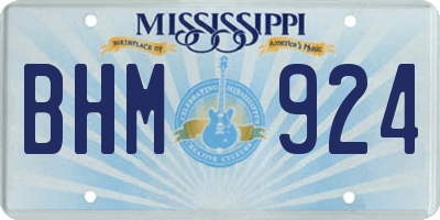 MS license plate BHM924