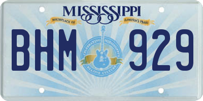 MS license plate BHM929