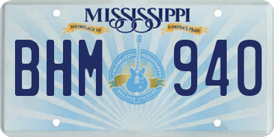 MS license plate BHM940