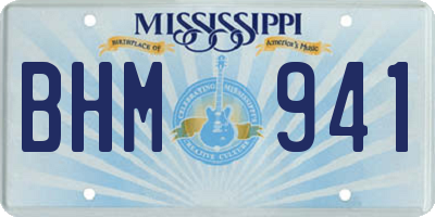 MS license plate BHM941