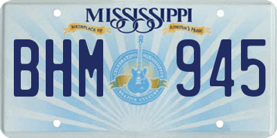 MS license plate BHM945