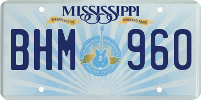 MS license plate BHM960