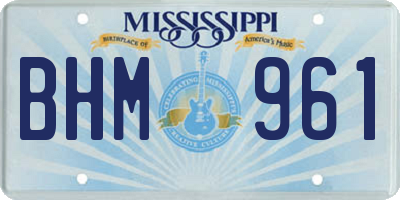 MS license plate BHM961