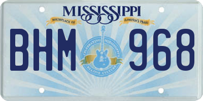 MS license plate BHM968