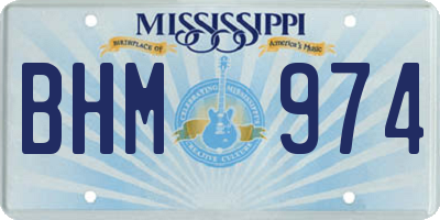 MS license plate BHM974