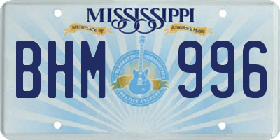 MS license plate BHM996
