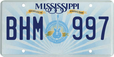 MS license plate BHM997