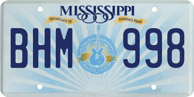 MS license plate BHM998