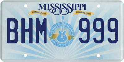 MS license plate BHM999