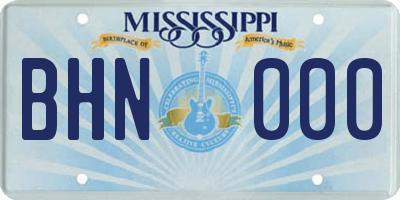 MS license plate BHN000