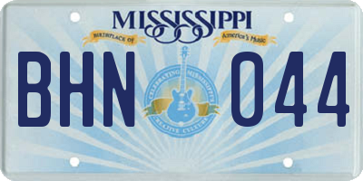 MS license plate BHN044