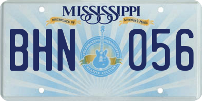 MS license plate BHN056