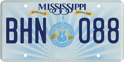 MS license plate BHN088
