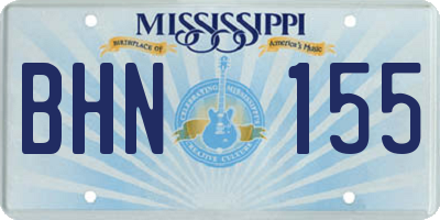 MS license plate BHN155