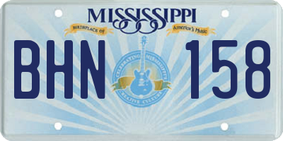 MS license plate BHN158