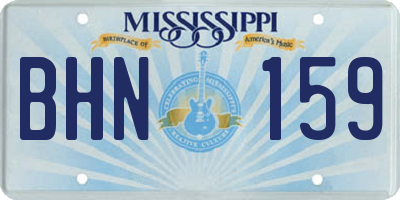MS license plate BHN159
