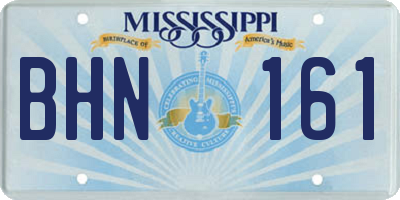 MS license plate BHN161